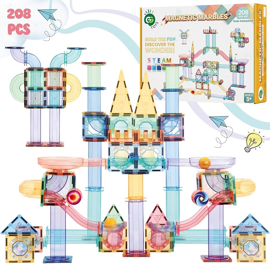 Amazon.com: GG TOYS Magnetic Marble Run - Juego de 208